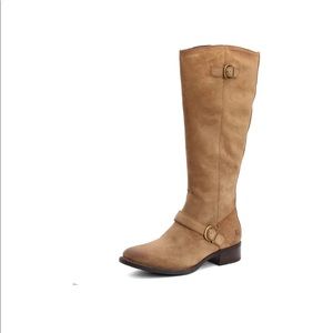 BORN Chesire Tall Suede Boots Tan Saddle Women’s 10 BNIB